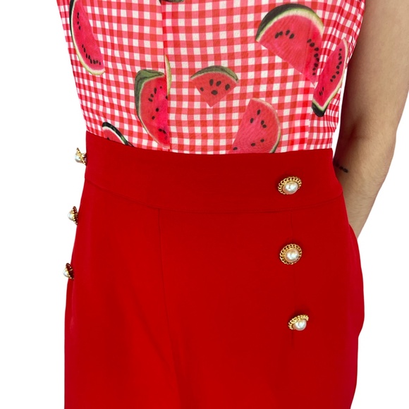 NEW Watermelon romper red romper picnic cute halter top - Picture 3 of 4